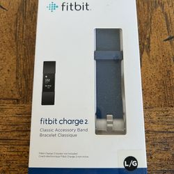 Genuine Fitbit Charge 2 Classic Accessory Band Blue Large L/G New Sealed