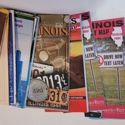 Lot of 45+ Chicago Architectural Memorabilia and Illinois Maps