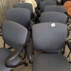 Rolling Adjustable Office Chairs, Blue (12)