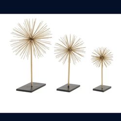 3 Piece Metal 3D Star Sculpture Set