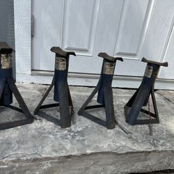 Vintage W.E. 4000 lb Jack Stands – Set of 4 (Made in USA, Tyler, TX)