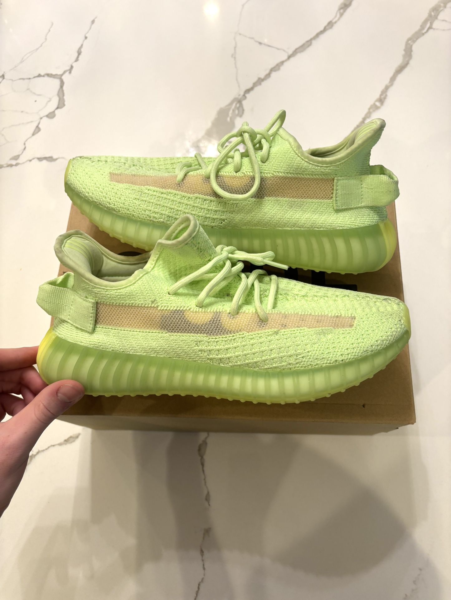Yeezy 350v2 Glow Green Size 9.5 | No Box | Message With Offers