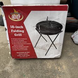 18-inch Folding Grill By Barbeque Chef - 200 Sq. In 18”