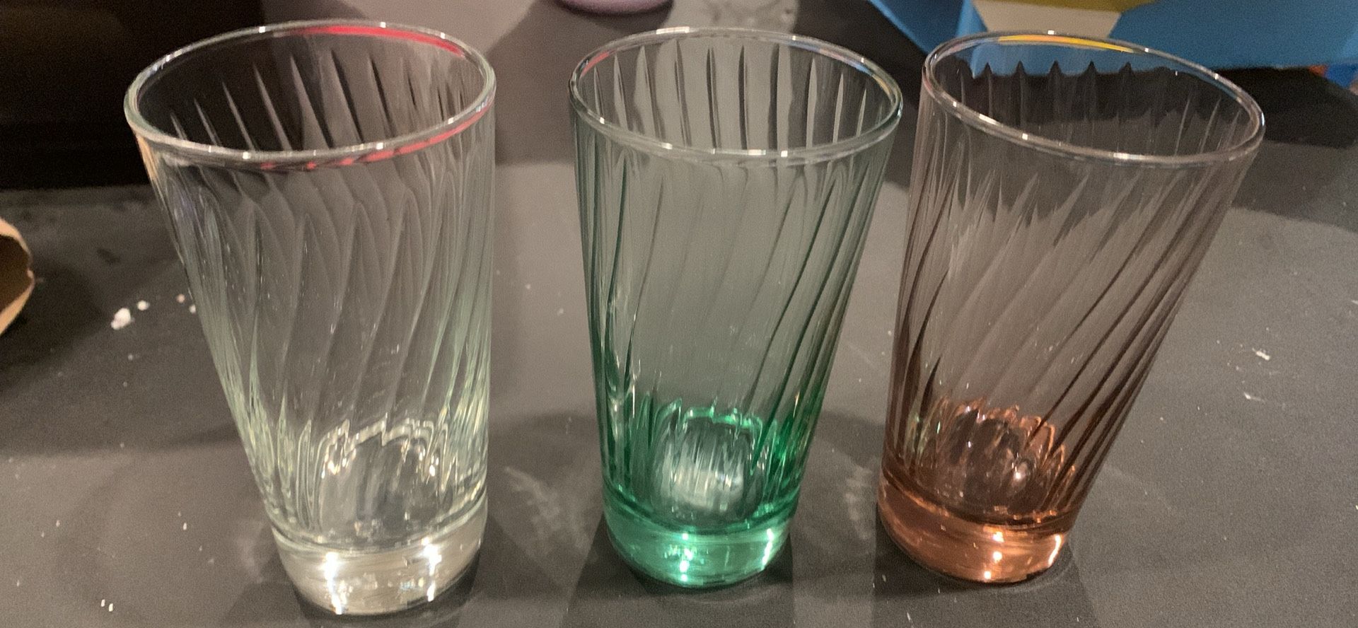 (3) LIBBY SPANISH SWIRL ICE TEA GLASSES 