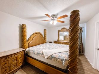 King size brown bed
