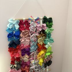 Girls hair bows with hair bow holder