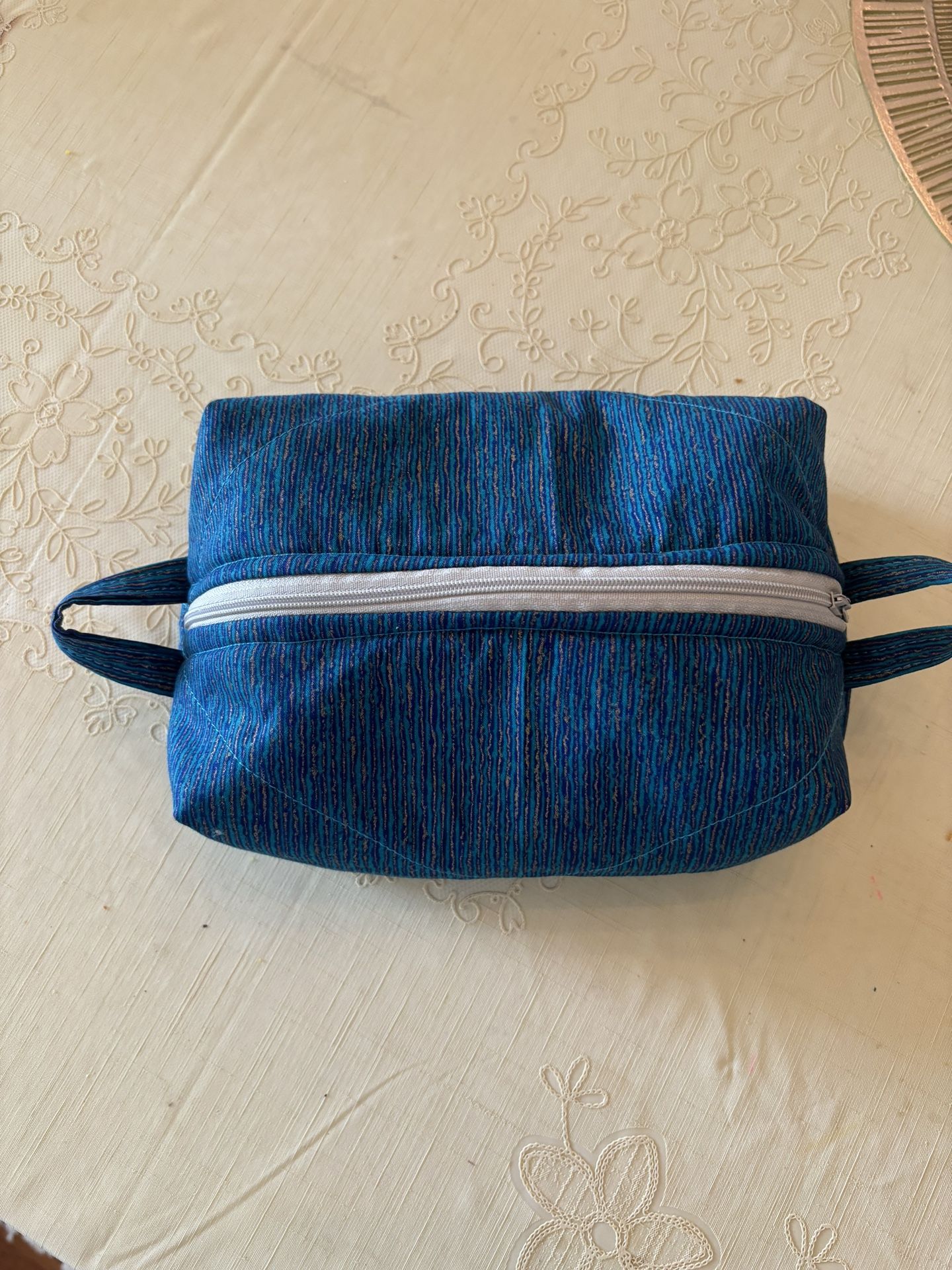 Boxy Pouch - New - Fully Lined - Dark Blue