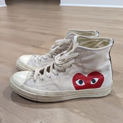 Converse x Comme des Garçons PLAY Chuck 70 Unisex High Top Size US M 9 W 11