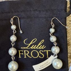 Lulu Frost Silver Pearl Drop Earrings. New with INWT tags and dustbag