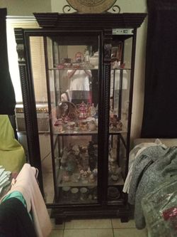 Curio. Cabinet.... Wooden and Glass ...