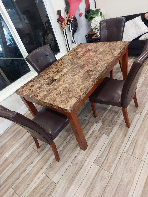 Marble Dining Table With Chairs