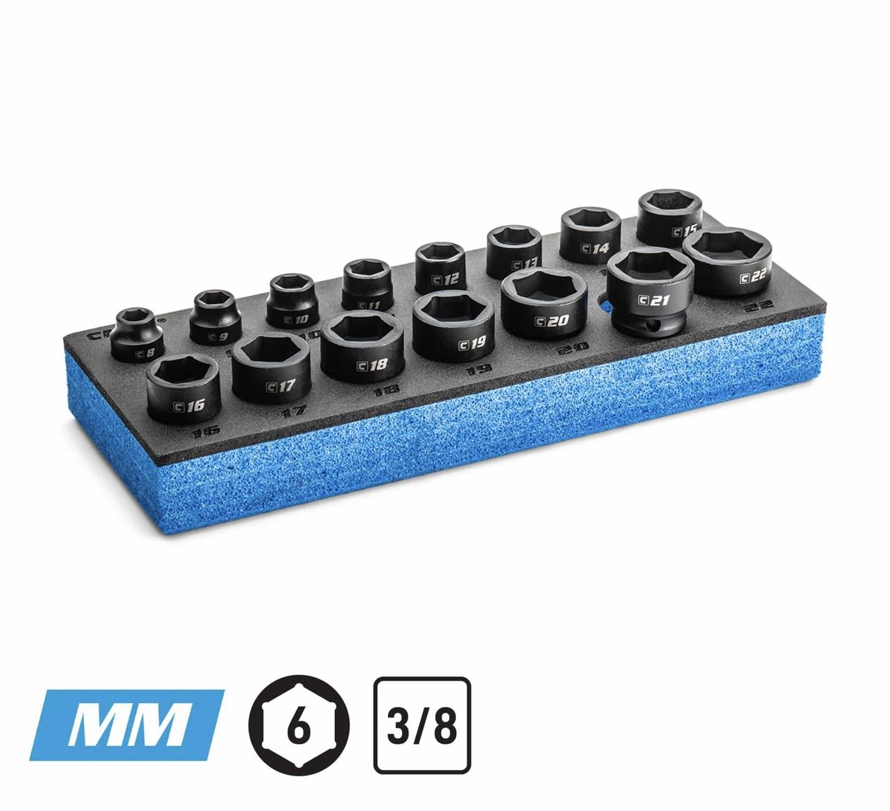 3/8” Drive Stubby Impact Socket Sets MM