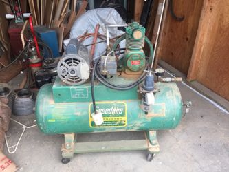 Speedaire 220 shop compressor. Runs strong