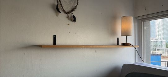 wood hanging shelf with brackets