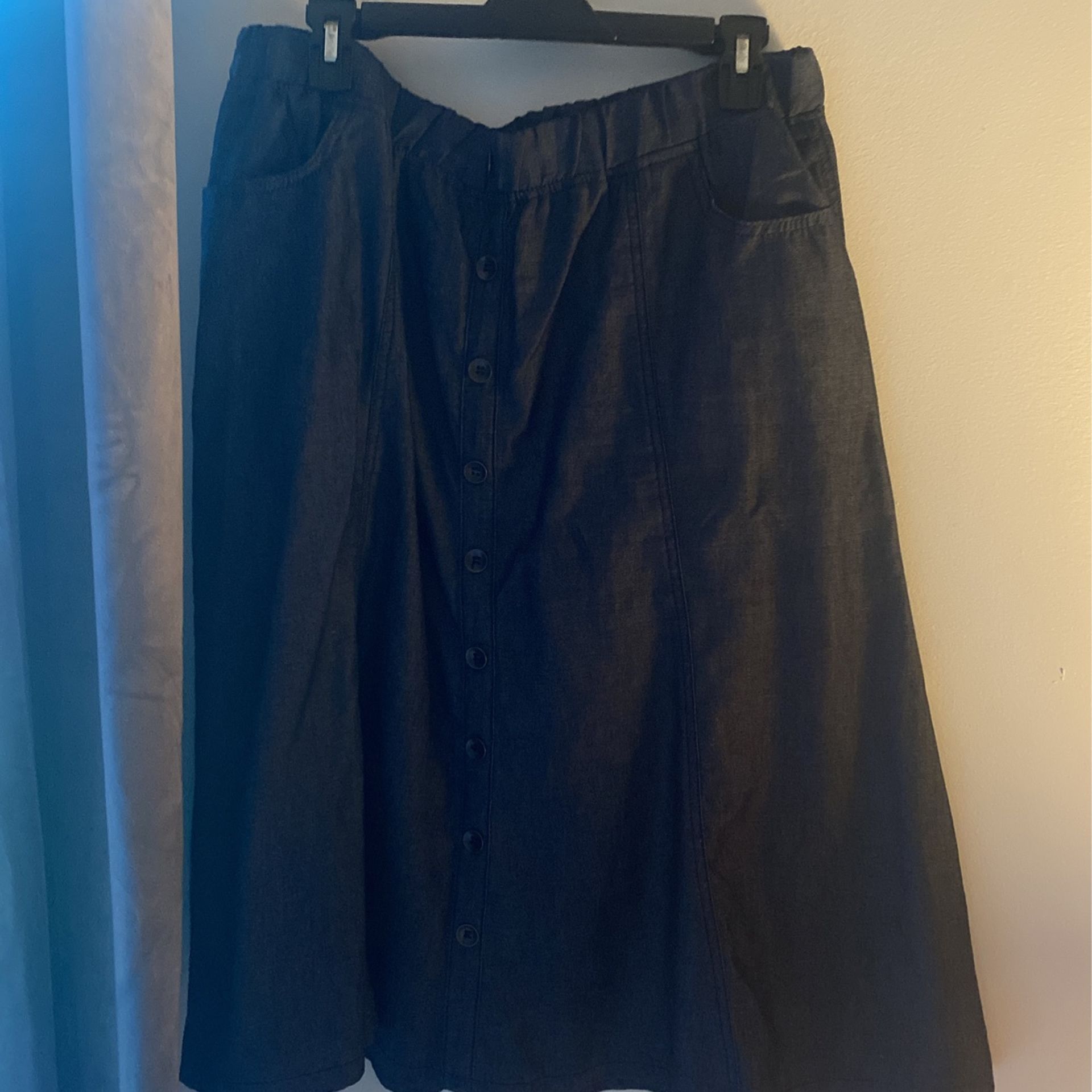 Jean Skirt With Botton Size L/xl 