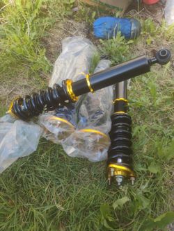 Adjustable Coilover Suspension Kit Black Gold Front Rear Struts Performance