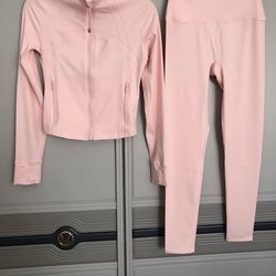 Lululemon define strawberry milkshake pink set [leggings & Jacket]