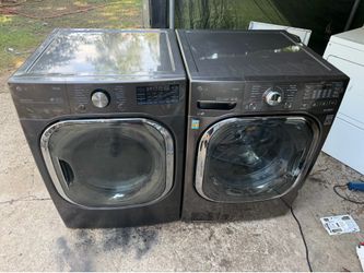 Lg black stainless steel washer 4.5 cu and dryer
