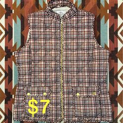 St. John's Bay Brown and Orange Houndstooth Women’s Large Tall 