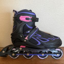 ZPM Sports Inline Skates – Youth/Women Size 1–4 – Light-Up Wheels (Used, Excellent) 