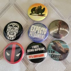 Set Of 7 Pop Culture Pins