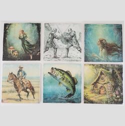 Handmade Ceramic Tile Decorative Coaster/Wall Art/Kitchen Backsplash Home Decor.
