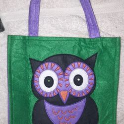 OWL FELT TOTE HALLOWEEN CANDY BAG