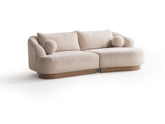Palermo Gray Curved 2-piece Sectional Sofa
