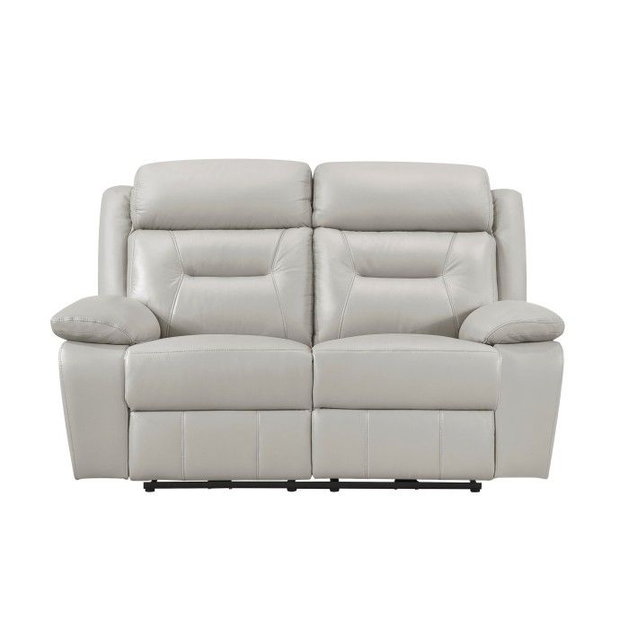 Brand New Biege Real Leather Manual Reclining Loveseat