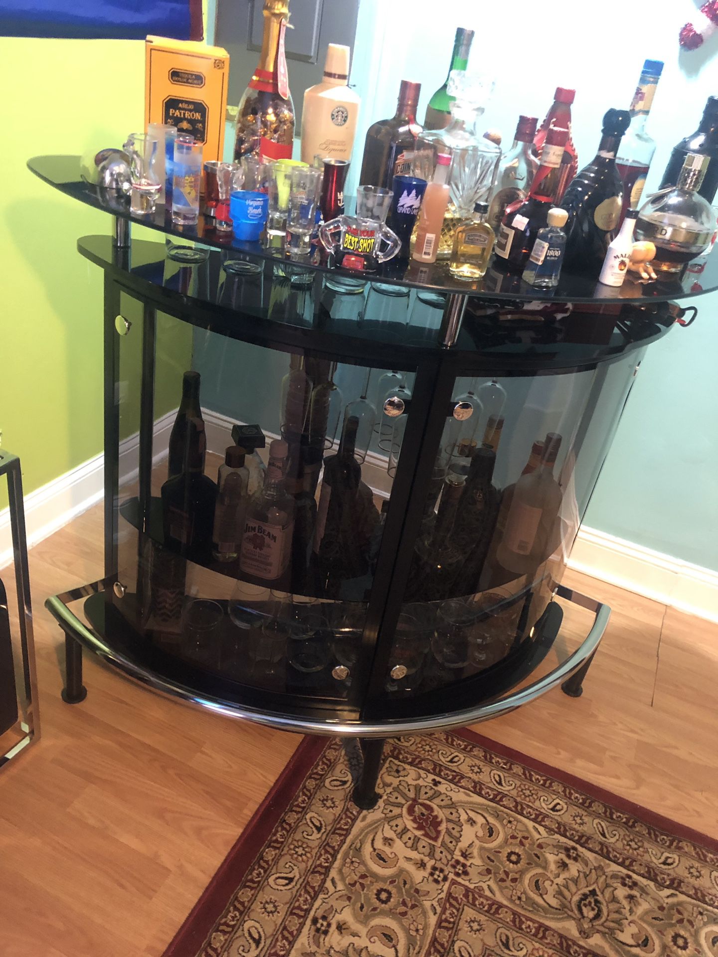 bar table glass , silver ariana the only one