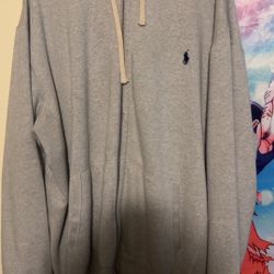 Polo ralph lauren grey zip up hoodie 