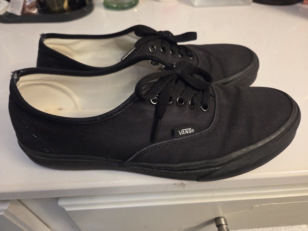 Vans Authentic All Black Shoes Size 10.0