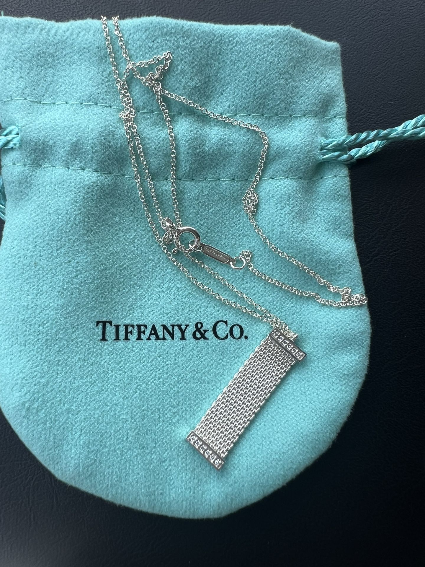 Authentic Tiffany & Co. Sterling Silver DIAMOND Necklace