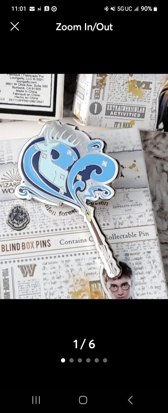 Harry Potter Stag Patronus Enamel Metal Wand Pin