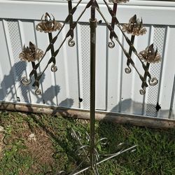 Seven Light Metal Gold Adjustable Candelabra