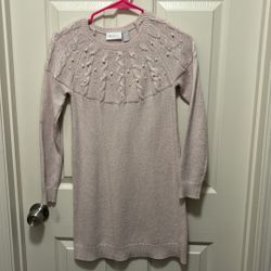 Sweater dress for girls pink