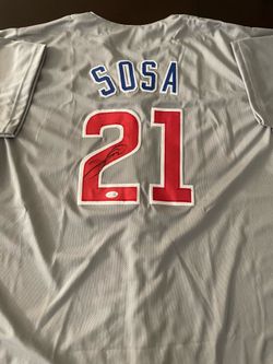 Sammy Sosa Chicago Cubs Autograph Custom Jersey #21 WITH JSA Authentication