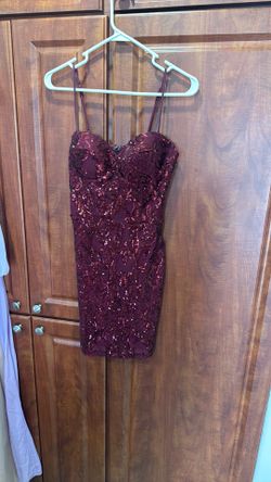 Burgundy mini dress