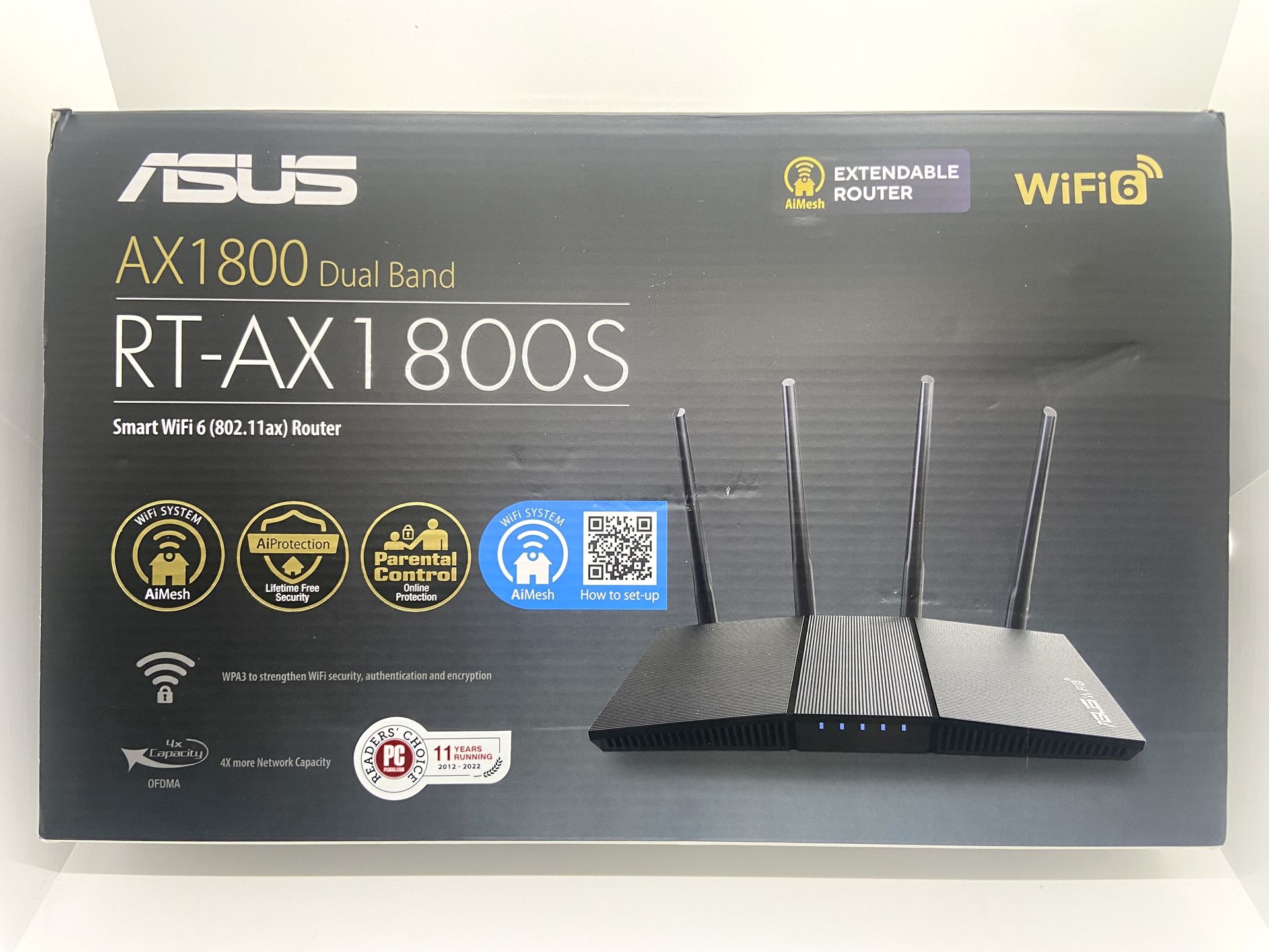 ASUS RT-AX1800S Dual Band WiFi 6 Extendable Router • WiFi 6 Technology –