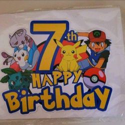 Pokemon 7th Birthday Cake Topper