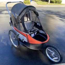 Wike Premium Double Childrens Bike Trailer With Stroller And Jogging Kit