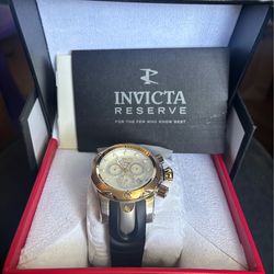 Invicta reserve gold and white watch