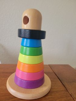 Ikea mula stacking rings baby toddler wooden toy