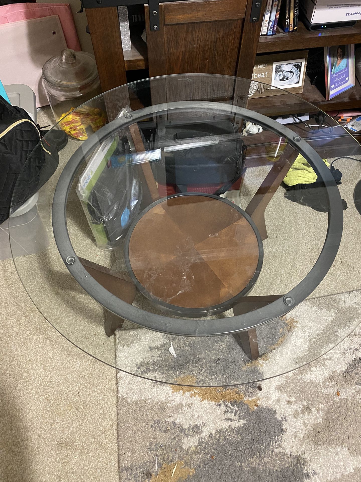 Glass / Wood Coffee Table