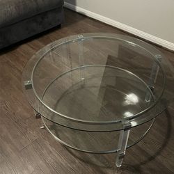 Glass Cocktail Table With Matching Side Table