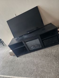 TV stand with fireplace