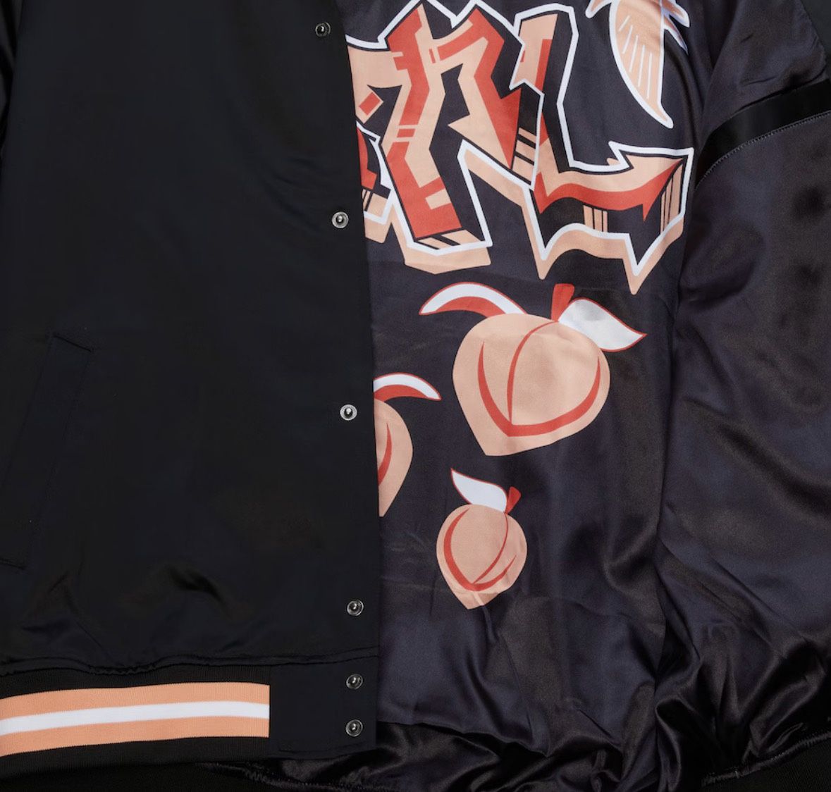 Men's Atlanta Falcons Mitchell & Ness Black Double Down Satin Full Snap Jacket