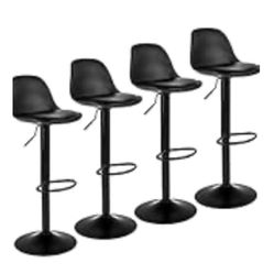 Black Swivel Barstools (Set of 2)