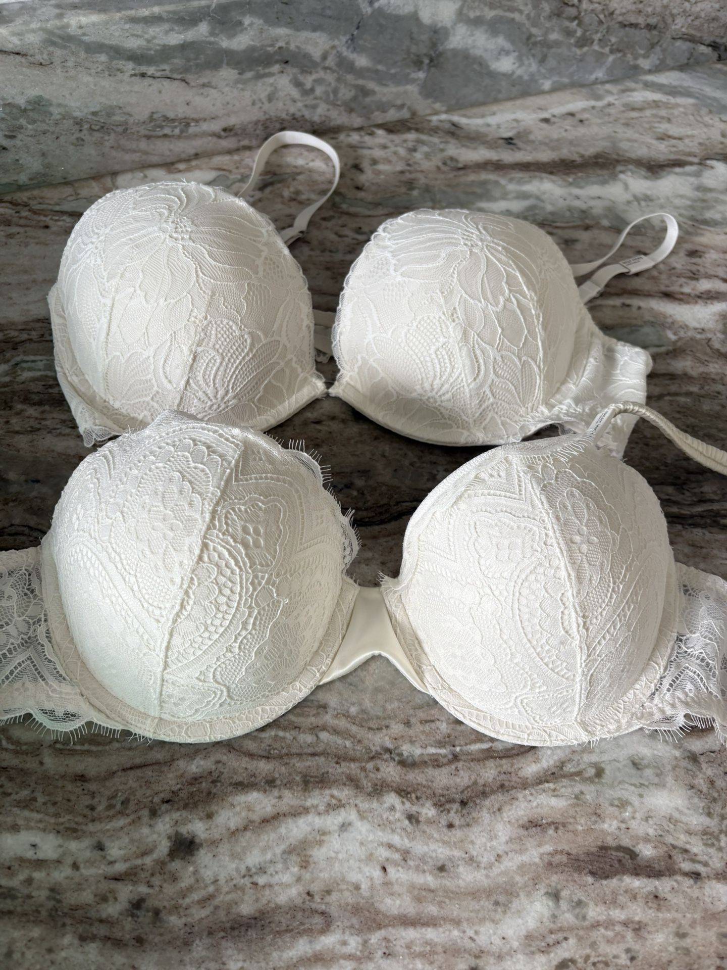 New White Lace Bras With Tags 36 B