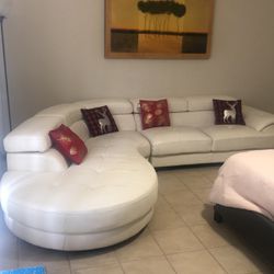 White Italian Leather Couch